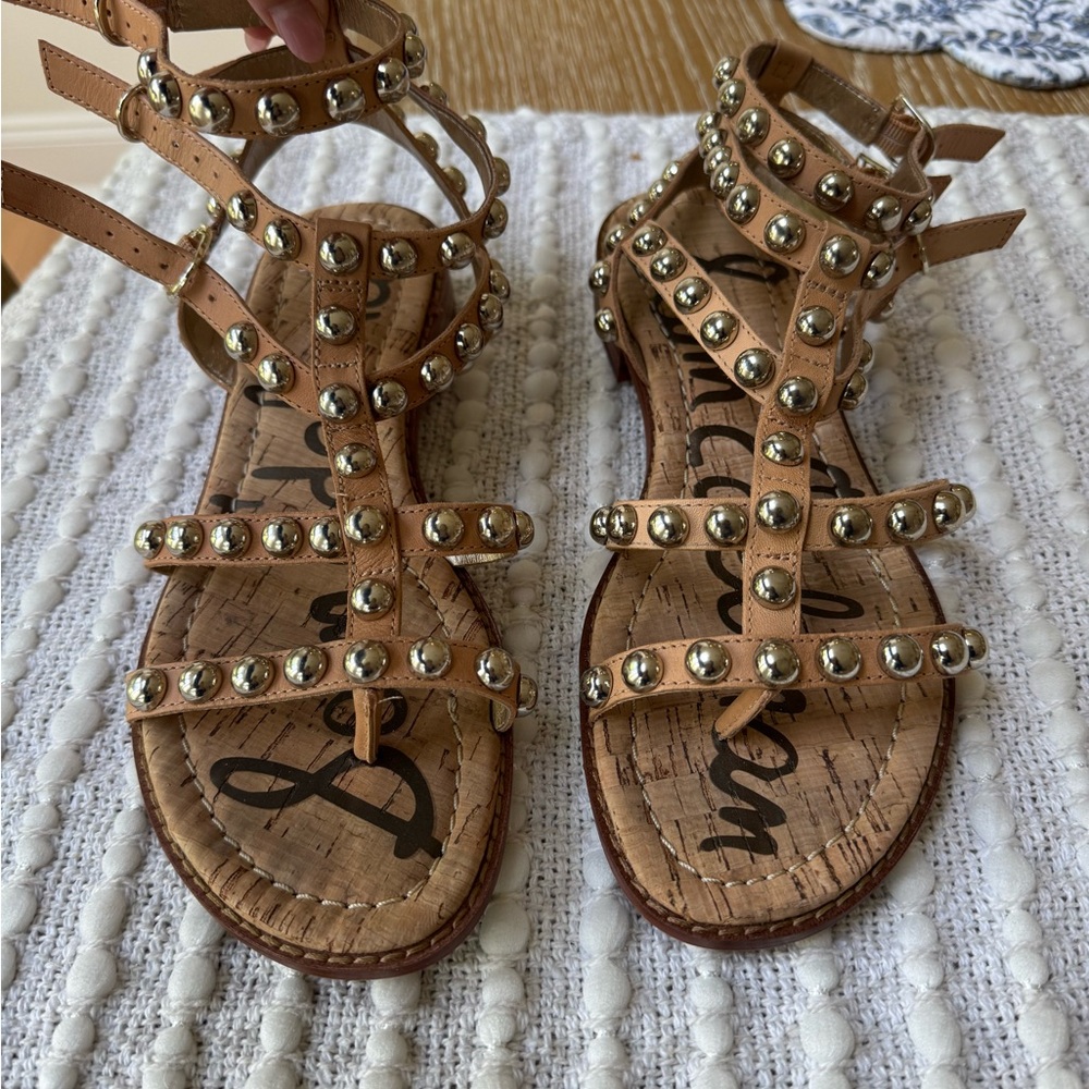 Sam Edelman Tan Gladiator Sandals with Studs size 6.5